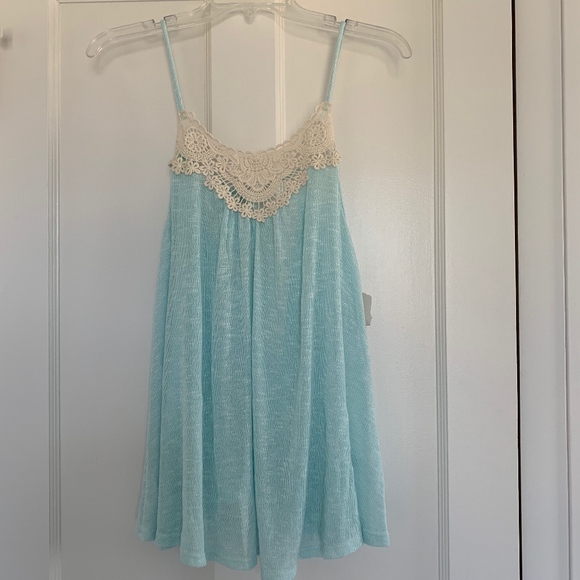 Altar'd State Tops - NWT Altar'd State Light Blue Crochet Top Size M